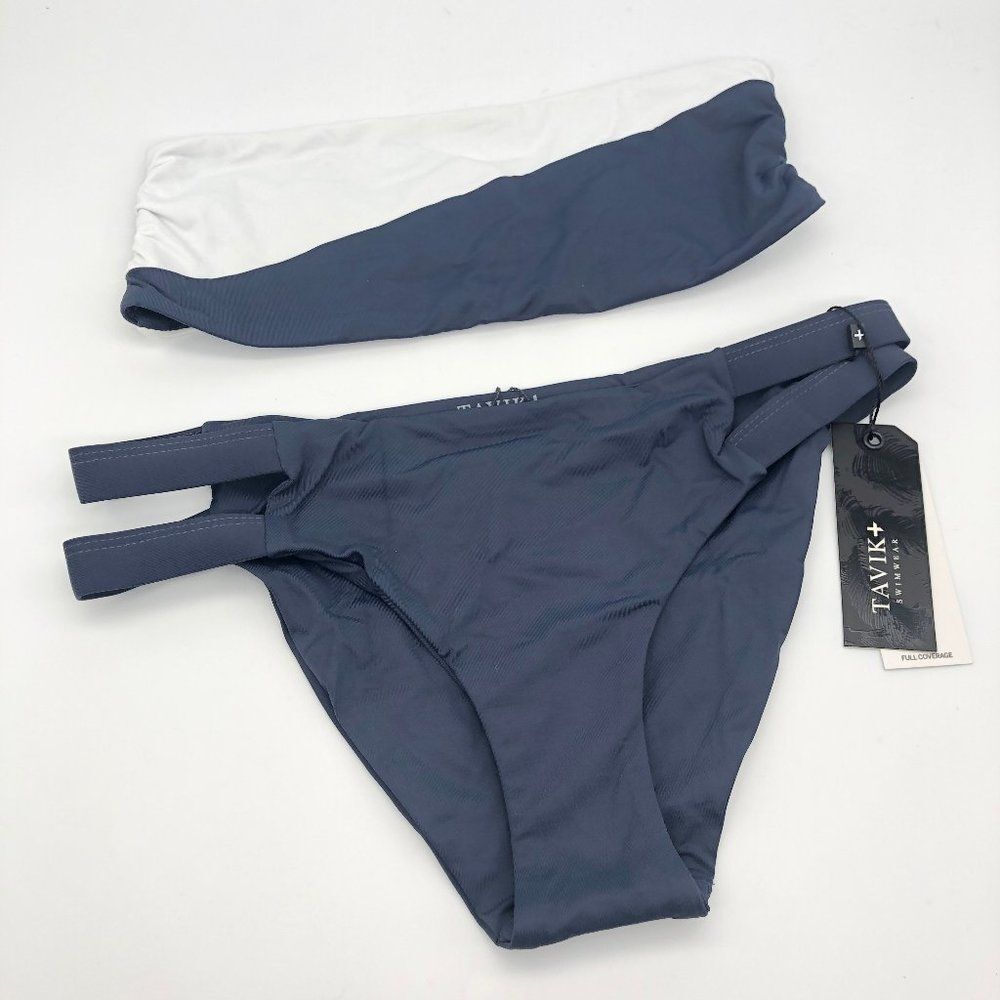 New Tavik White & Blue Gray Bikini - Size XS